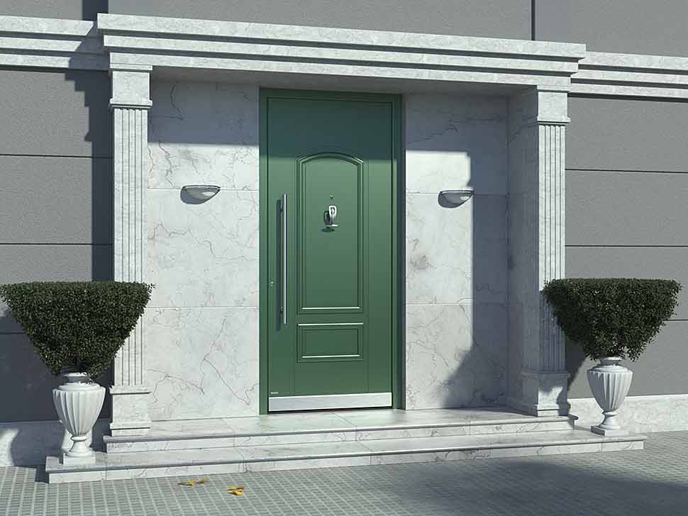 Passende Haustüren können diese Art von Immobilien vollständig verwandeln und ihnen einen starken und vollständigen Eingang schenken. Mit ihren zarten Ornamenten und Details sind die Türen aus der Kollektion Classico die perfekte Wahl für diese Art von Immobilien, da sie sie mit Leben erfüllen und ihnen ein ganzheitliches Aussehen in Verbindung mit der Natur verleihen. Foto: PIRNAR Passende Haustüren können diese Art von Immobilien vollständig verwandeln und ihnen einen starken und vollständigen Eingang schenken. Mit ihren zarten Ornamenten und Details sind die Türen aus der Kollektion Classico die perfekte Wahl für diese Art von Immobilien, da sie sie mit Leben erfüllen und ihnen ein ganzheitliches Aussehen in Verbindung mit der Natur verleihen. Foto: PIRNAR